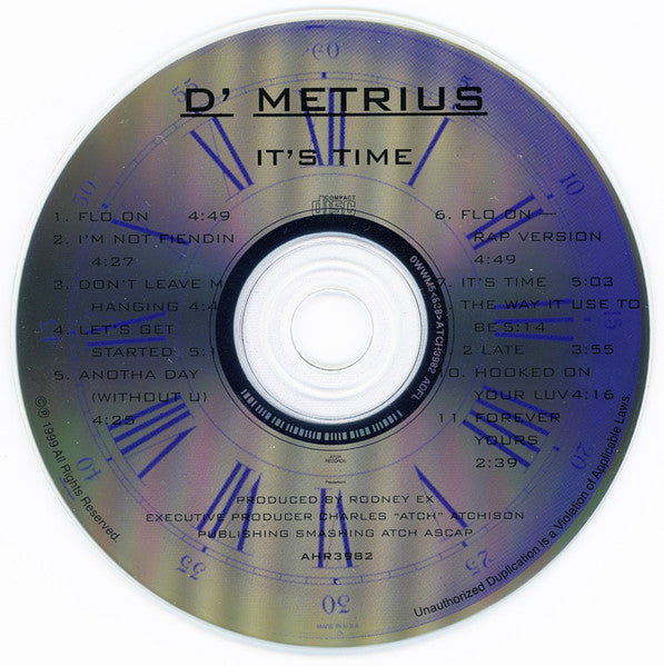 Image of Label Cover of CD - VG/VG+ - D' METRIUS, It's Time (Atch Records; ATC 0005, US 1999), ,  - 1156013S