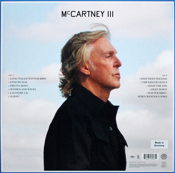 Image of Back Cover of LP - EX/EX - PAUL MCCARTNEY, McCartney III (Capitol; 00602435136592,  2020, Gatefold With Blue Spine, Inner, Yellow Vinyl), ,  - 1126120E