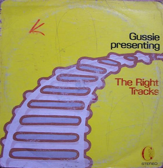 Image of Front Cover of 12" - G/G+ - GUSSIE CLARKE (VARIOUS ARTISTS), The Right Tracks (Gussie; GLP 001, Jamaica 1976), Loads of light marks, sounds VG, light hiss. WOL. Heavy wear on sleeve, splits, WOC.,  - 1126224E