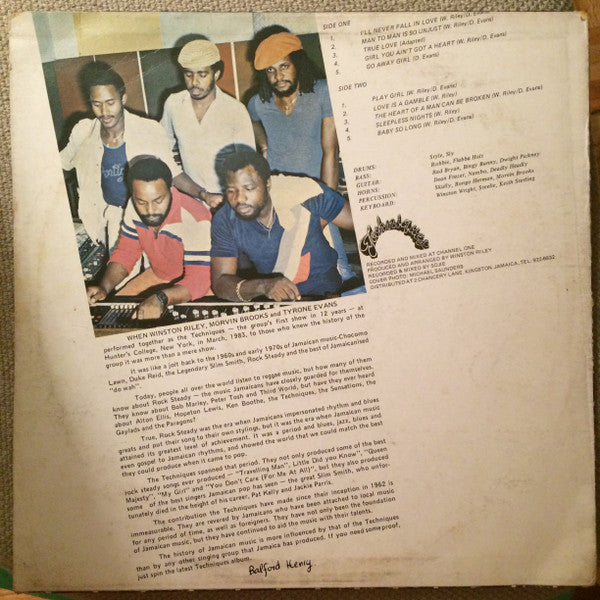 Image of Back Cover of LP - VG/G+ - THE TECHNIQUES, I'll Never Fall In Love (Techniques; , Jamaica 1983), Light marks and scuffs, plays fine. Nice sleeve.,  - 1126283E
