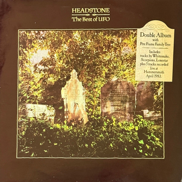 Image of Front Cover of 2xLP - VG/VG - VARIOUS, Headstone: The Best Of UFO (Chrysalis; CTY 1437, UK 1983, Stickered Gatefold Sleeve), Strong VG,  - 1116236C