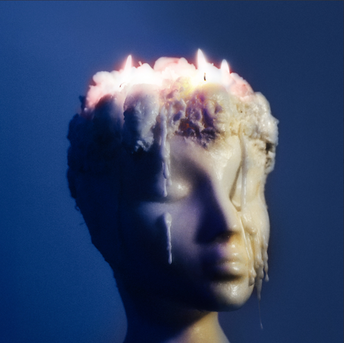 Image of Front Cover of LP - NEW/NEW - NIGHT SWIMMING, Melting, Sometimes Bleeding - Dinked Edition (Venn Records; VENN084X, UK 2026, Clear Vinyl with Blue Splatter, Limited Edition of 300, Signed & Numbered Alternative Artwork Print, Postcard, Dinked Edition No. 401. ), , Drawn to the darker nuances of human experience, Night Swimming craft vivid, cinematic soundscapes that blur the lines between dream-pop and indie rock. Driven by a love of film, the Bath-based five-piece invite listeners to visualise and