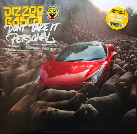 Image of Front Cover of LP - VG+/VG+ - DIZZEE RASCAL, Don t Take It Personal (Big Dirtee Records; BDR1LPC1, UK 2024, Inner, Stickers, Yellow/Red Splatter Vinyl), ,  - 1146280S
