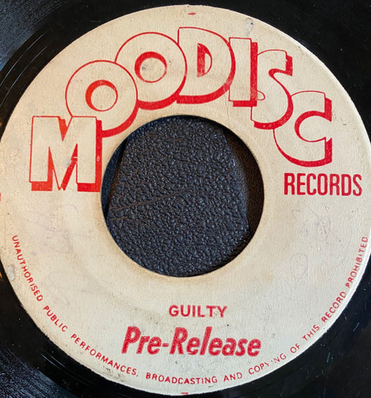 Image of Front Cover of 7" - /G+ - JOLLY BOYS, Guilty / Velvet Mood (Moodisc Records; , Jamaica 1970s), Light marks only, plays strong above grade. WOL.,  - 1116293C