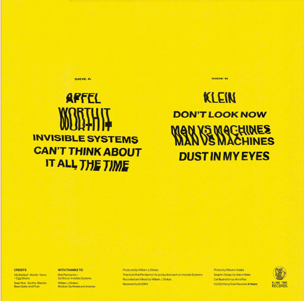 Image of Back Cover of LP - VG+/VG+ - WOOOLHEADS, Can't think about it all the time (Klang Tone; KTLP003, UK 2025), ,  - 1116274C