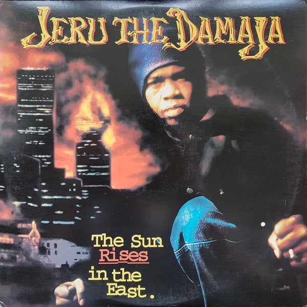 Image of Front Cover of 2xLP - VG+/VG - JERU THE DAMAJA, The Sun Rises In The East (ffrr; 697 124 011-1, US 1994), Sleeve is still in stickered shrink! Discs have only some very light marks - strong VG.,  - 3316135C