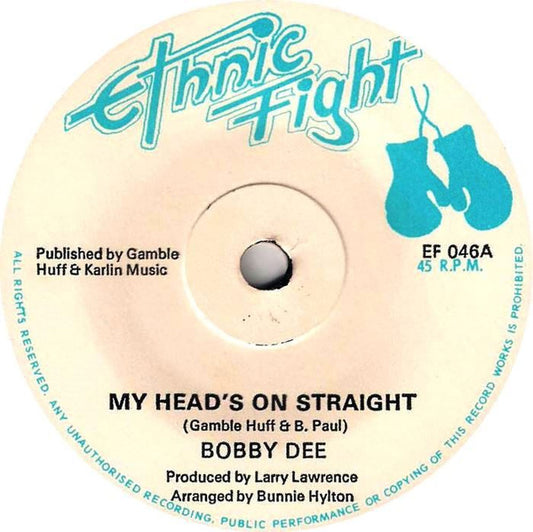 Image of Front Cover of 7" - /VG+ - BOBBY DAVIS, My Head's On Straight (Ethnic Fight; EF 046, UK 1980s, Solid Centre), ,  - 1116313C