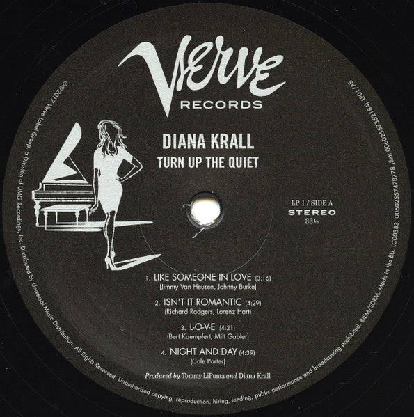 Image of Label Cover of 2xLP - EX/VG+ - DIANA KRALL, Turn Up The Quiet (Verve Records; B0026480-01, Europe 2017, 2 Inners, One Side Blank), ,  - 1116386C