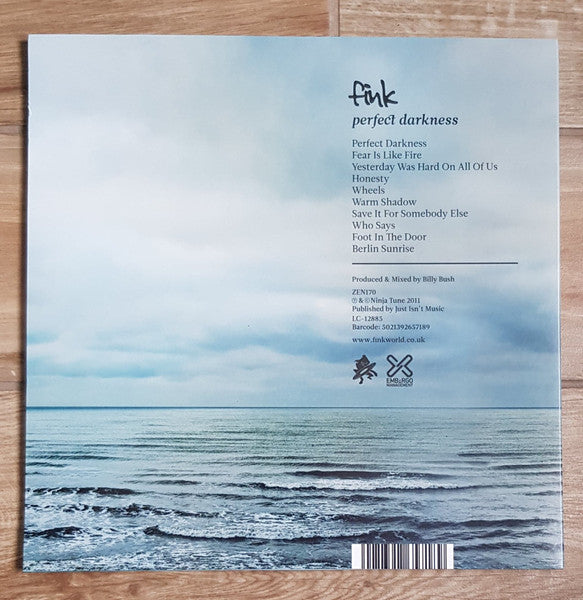 Image of Back Cover of LP - EX/EX - FINK, Perfect Darkness (Ninja Tune; ZEN170,  2011), Opened Instore,  - 1246032S