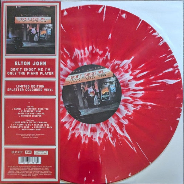 Image of Front Cover of LP - VG+/VG+ - ELTON JOHN, Don't Shoot Me I'm Only The Piano Player (Rocket Entertainment; 657 937-8, Worldwide 2024 Reissue, Clear Plastic Sleeve, Insert, Red With Cream Splatter Vinyl), ,  - 1246002S