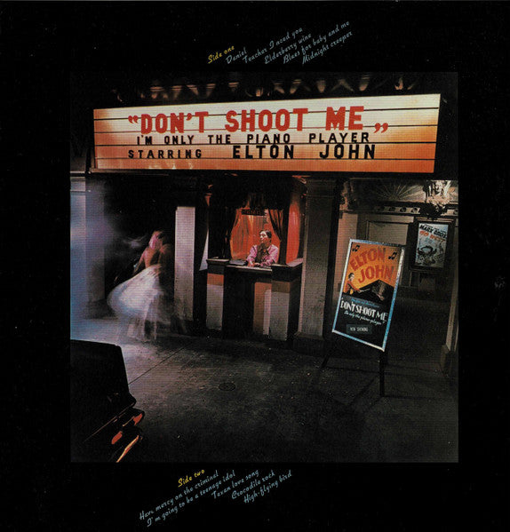 Image of Back Cover of LP - VG+/VG+ - ELTON JOHN, Don't Shoot Me I'm Only The Piano Player (Rocket Entertainment; 657 937-8, Worldwide 2024 Reissue, Clear Plastic Sleeve, Insert, Red With Cream Splatter Vinyl), ,  - 1246002S