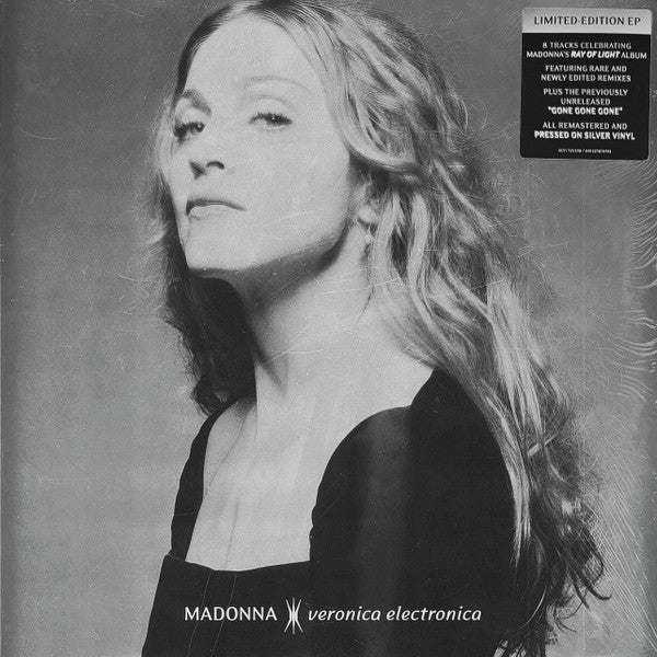 Image of Front Cover of LP - VG+/VG+ - MADONNA, Veronica Electronica (Rhino Records; RCV1 725398, Worldwide 2025, Limited Edition on Marbled Silver Vinyl), , 8 TRACKS CELEBRATING MADONNA'S RAY OF LIGHT ALBUMFEATURING RARE AND NEWLY EDITED REMIXESPLUS THE PREVIOUSLY UNRELEASED "GONE GONE GONE"ALL REMASTERED AND PRESSED ON SILVER VINYL - 1126340E