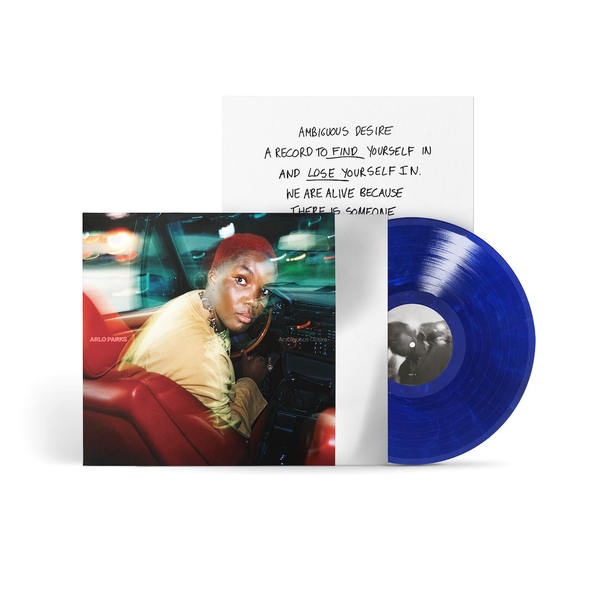 Image of Back Cover of LP - NEW/NEW - ARLO PARKS, Ambiguous Desire (Transgressive; TRANS930XX, Europe 2026, Gatefold, Insert, Poster, Indie Exclusive Marble Blue Vinyl), , Twice GRAMMY-nominated, Mercury Prize and BRIT Award-winning artist Arlo Parks announces her new album, Ambiguous Desire, via Transgressive Records. Ambiguous Desire is Parks at her most confident and experimental, supplanting live band sessions for modular synths, Ableton plugins and samplers that channel the frenetic, vibrant spaces she