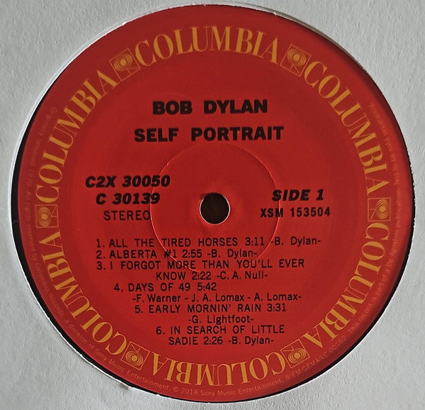 Image of Label Cover of 2xLP - VG+/VG+ - BOB DYLAN, Self Portrait (Columbia; C2X 30050, UK 2019 Reissue, Gatefold), ,  - 1226067E