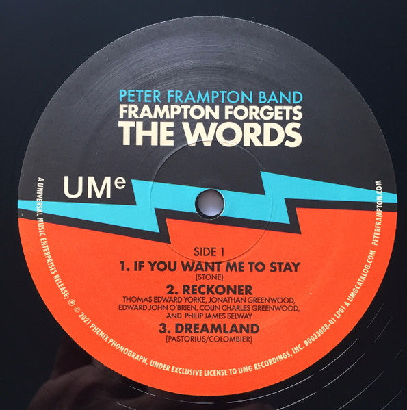 Image of Label Cover of 2xLP - EX/EX - PETER FRAMPTON BAND, Frampton Forgets The Words (UMe; B0033088-01, Worldwide 2021, Gatefold, Etched side D), Opened Instore, Still In Stickered Shrinkwrap,  - 1246023S