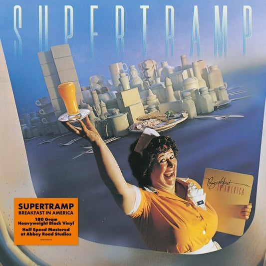 Image of Front Cover of LP - NEW/NEW - SUPERTRAMP, Breakfast In America (UMR/Polydor; 7545625, Europe 2026 Reissue, Black Vinyl), , Supertramp are releasing the definitive vinyl pressings of their studio albums. Breakfast In America audio was transferred at Abbey Road Studios by Miles Showell and overseen by album co-producer Peter Henderson, where they cut the 1/2 speed master used to press the vinyl. The LP is pressed on 180g black vinyl. This is the group’s sixth studio album released in 1979. - 9122618C