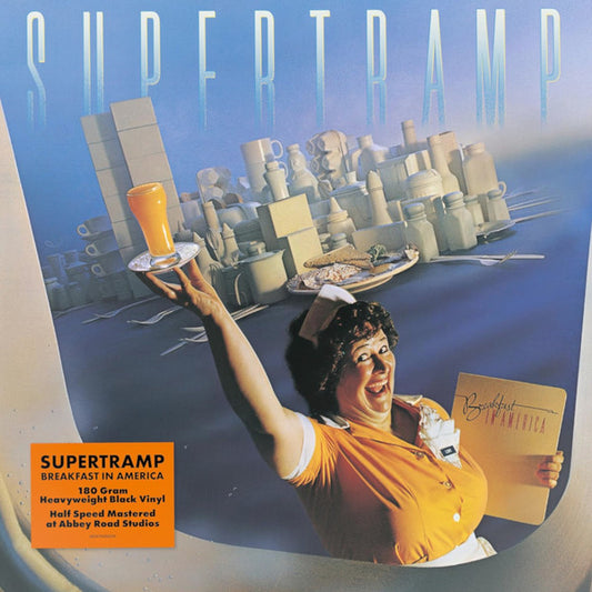 Image of Front Cover of LP - NEW/NEW - SUPERTRAMP, Breakfast In America (A&M Records; 7545625, Europe 2026 Reissue, Inner, 180 Gram Black Vinyl, Half Speed Mastered), , Supertramp are releasing the definitive vinyl pressings of their studio albums. Breakfast In America audio was transferred at Abbey Road Studios by Miles Showell and overseen by album co-producer Peter Henderson, where they cut the 1/2 speed master used to press the vinyl. The LP is pressed on 180g black vinyl. This is the group s sixth stud
