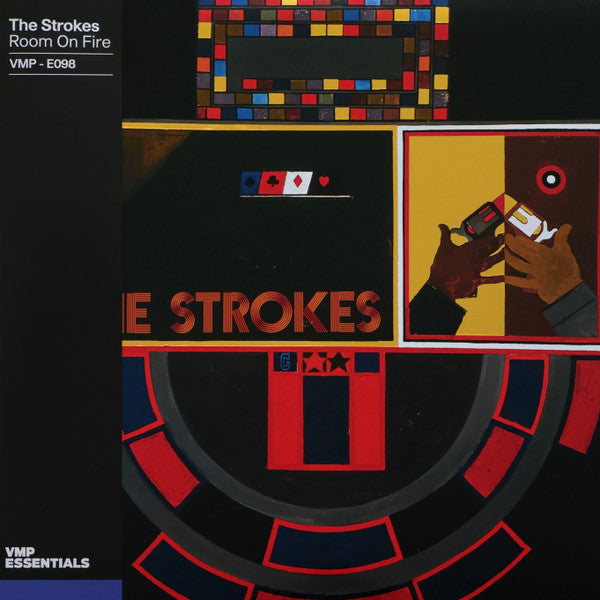 Image of Front Cover of LP - VG+/VG+ - THE STROKES, Room On Fire (RCA / Vinyl Me Please; 19439741411, US 2021 Reissue, Pasteback Foil Blocked Sleeve, Inner, Print, 180 Gram Yellow/Blue/Red Tricolor Vinyl, with Obi), ,  - 3946022S