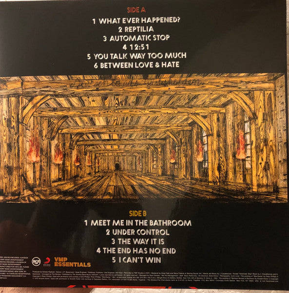 Image of Back Cover of LP - VG+/VG+ - THE STROKES, Room On Fire (RCA / Vinyl Me Please; 19439741411, US 2021 Reissue, Pasteback Foil Blocked Sleeve, Inner, Print, 180 Gram Yellow/Blue/Red Tricolor Vinyl, with Obi), ,  - 3946022S