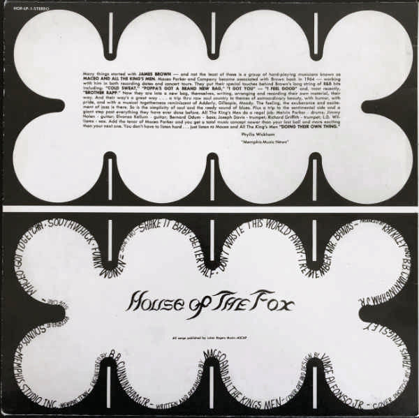Image of Back Cover of LP - VG/VG - MACEO AND ALL THE KING'S MEN, Doing Their Own Thing (House Of The Fox; HOUSE OF FOX 001, US ), ,  - 3326033E