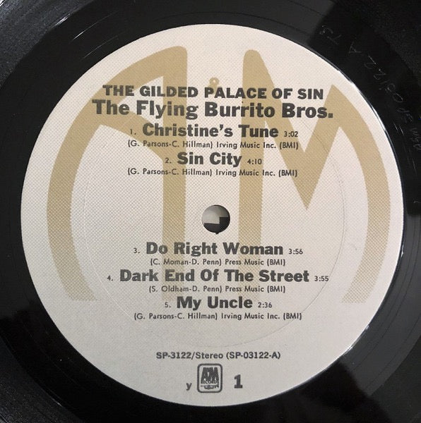 Image of Label Cover of LP - VG/VG - THE FLYING BURRITO BROS, The Gilded Palace Of Sin (A&M Records; SP 3122, US 1981 Reissue, Terre Haute Pressing), ,  - 2316078C