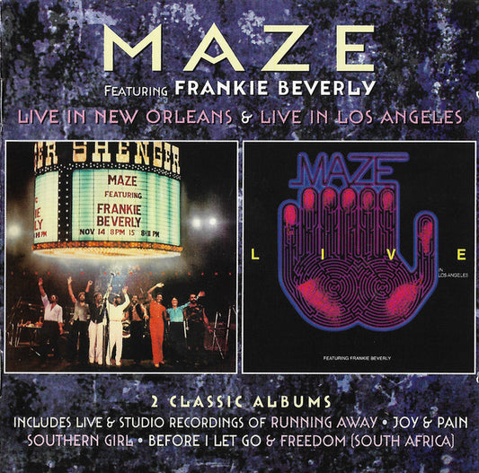 Image of Front Cover of CD - EX/EX - MAZE FEATURING FRANKIE BEVERLY, Live in New Orleans / Live in Los Angeles (Robinsongs ; ROBIN7CDD, Europe 2016), Opened Instore/Unplayed,  - 1256061S