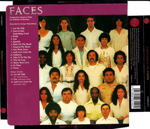 Image of Back Cover of CD - EX/EX - EARTH WIND & FIRE, Faces (Big Break Records; CDBBR 0014, UK 2010), Opened Instore, Unplayed,  - 1256063S