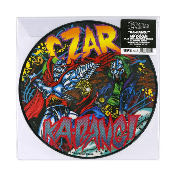 Image of Front Cover of 10" - VG+/VG+ - CZARFACE FEATURING MF DOOM, Ka-Bang! (Brick Records; BRK-154-10, US 2015, Stickered Plastic Sleeve, Picture Disc), Light wear only!,  - 3016394C