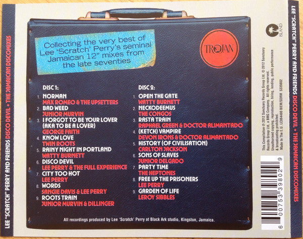 Image of Back Cover of CD - EX/EX - LEE "SCRATCH" PERRY & FRIENDS, Disco Devil (The Jamaican Discomixes) (Trojan Records; 5339802, Europe 2012), Still SEALED In Shrinkwrap,  - 1256067S