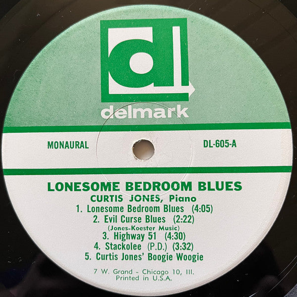 Image of Label Cover of LP - VG/VG - CURTIS JONES, Lonesome Bedroom Blues (Delmar Records ; DL-605, US 1962, Mono, "SAMPLE - NOT FOR SALE" Stamped On Rear Sleeve And Labels), Ring Wear, Writing On Rear Sleeve,  - 1226227E