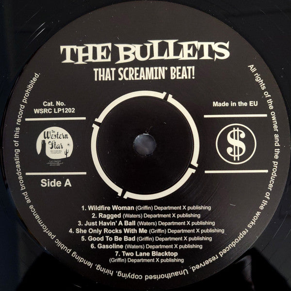 Image of Label Cover of LP - VG+/VG - THE BULLETS, That Screamin' Beat! (Western Star Recording Company; WSRC LP1202, UK 2022), ,  - 1226264E