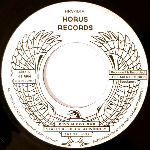 Image of Front Cover of 7" - /VG+ - STALLY & THE BREADWINNERS / SKINSHAPE, Riddim Box Dub / Soul Groove (Horus Records; HRV-101, UK 2013), Light marks only.,  - 1216300C