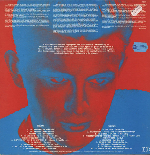 Image of Back Cover of LP - VG/VG+ - VARIOUS, The James Deans Of The Dole Queue - A Rockabilly Revolution (I.D. Records; NOSE 12, UK 1987, Inner), A few light hairlines. Small tear to top edge, indents and corner wear.,  - 1246297S