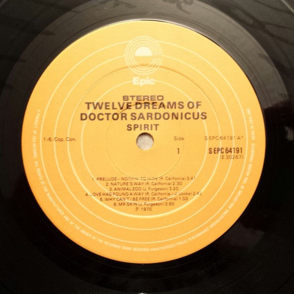 Image of Label Cover of LP - VG/VG - SPIRIT, Twelve Dreams Of Dr. Sardonicus (Epic; S EPC 64191, UK 1970s Reissue, Gatefold), ,  - 1216334C