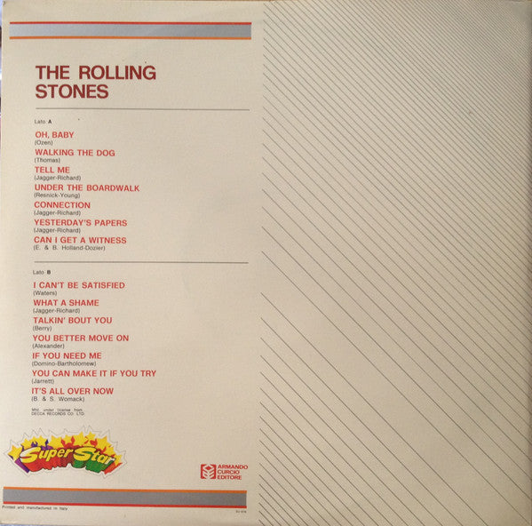 Image of Back Cover of LP - VG/VG - ROLLING STONES, Rolling Stones (Armando Curcio Editore; SU-1016, Italy 1982, Gatefold, Stapled In Booklet), ,  - 1216337C