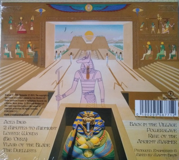 Image of Back Cover of CD - M/M - IRON MAIDEN, Powerslave (Parlophone; 0190295567712, Europe 2019 Reissue, Digipak), Still SEALED In Stickered Shrinkwrap,  - 1216383C