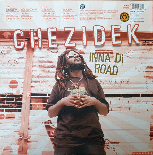 Image of Back Cover of LP - VG+/VG+ - CHEZIDEK, Inna Di Road (Greensleeves Records; GREL 300, UK 2007, Limited Edition), ,  - 1246306S