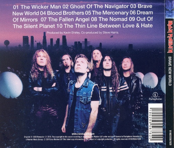 Image of Back Cover of CD - M/M - IRON MAIDEN, Brave New World (Parlophone; 0190295567620, Europe 2019 Reissue, Digipak), Still SEALED In Stickered Shrinkwrap,  - 1216389C