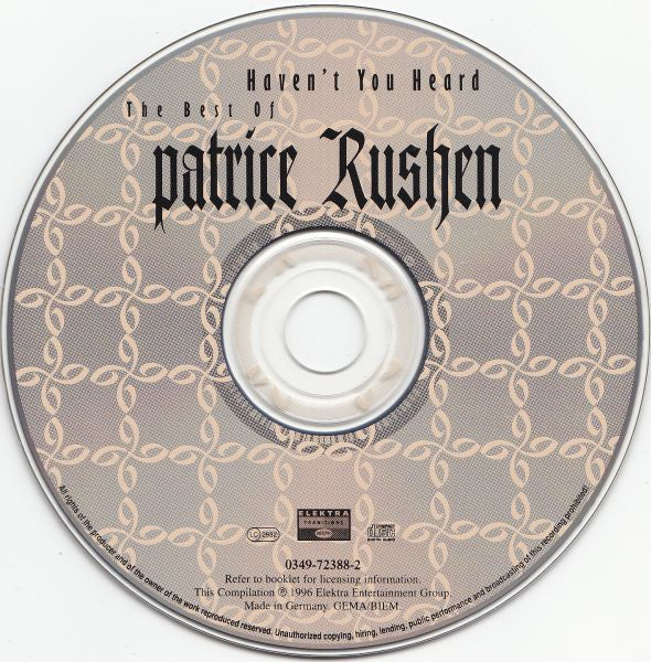 Image of Label Cover of CD - VG+/VG+ - PATRICE RUSHEN, Haven't You Heard - The Best Of Patrice Rushen (Elektra ; 0349-72388-2, Europe 1996), ,  - 1256122S