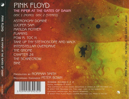 Image of Back Cover of 2xCD - M/M - PINK FLOYD, The Piper At The Gates Of Dawn (EMI; 503 9232, Europe 2007 Reissue, Jewel Case), SEALED,  - 1216442C
