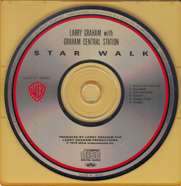 Image of Label Cover of CDs - EX/EX - LARRY GRAHAM WITH GRAHAM CENTRAL STATION, Star Walk (Warner Bros. Records; WPCP-4882, Japan 1992, With Obi), Opened Instore, Unplayed,  - 1256128S