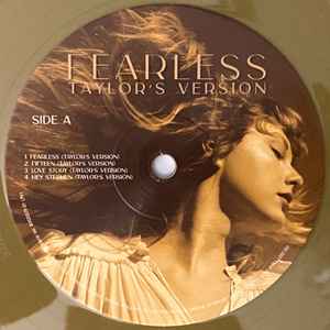 Image of Label Cover of 3xLP - VG/VG+ - TAYLOR SWIFT, Fearless (Taylor's Version) (Republic Records; B0033579-01, US 2021, Triple Gatefold, Gold Vinyl, GZ Media Pressing), ,  - 2326325E
