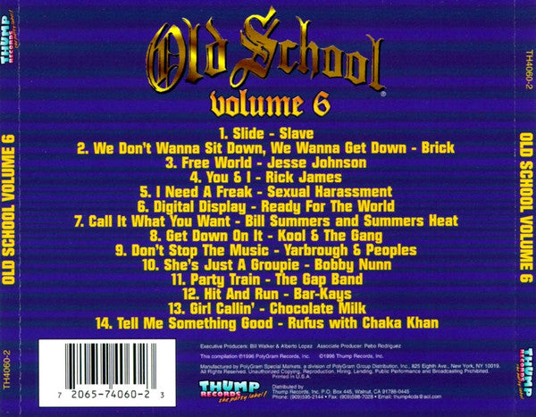 Image of Back Cover of CD - VG+/VG+ - VARIOUS, Old School Volume 6 (Thump Records; TH 4060-2, US 1996, Jewel Case), ,  - 1256162S
