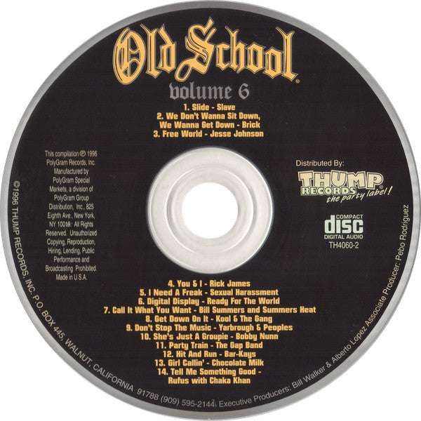 Image of Label Cover of CD - VG+/VG+ - VARIOUS, Old School Volume 6 (Thump Records; TH 4060-2, US 1996, Jewel Case), ,  - 1256162S