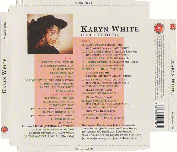 Image of Back Cover of 2xCD - EX/EX - KARYN WHITE, Karyn White (Big Break Records; WCDBBRD0359, UK 2016, Super Jewel case), Opened Instore, Unplayed,  - 1256133S