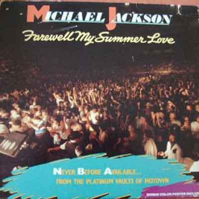 Image of Front Cover of 4715375C: LP - MICHAEL JACKSON, Farewell My Summer Love (Motown; 6101 ML, US 1984, Poster) Sleeve (edge) and poster (middle) both have notched cut-outs in them. Some wear too  VG/G+