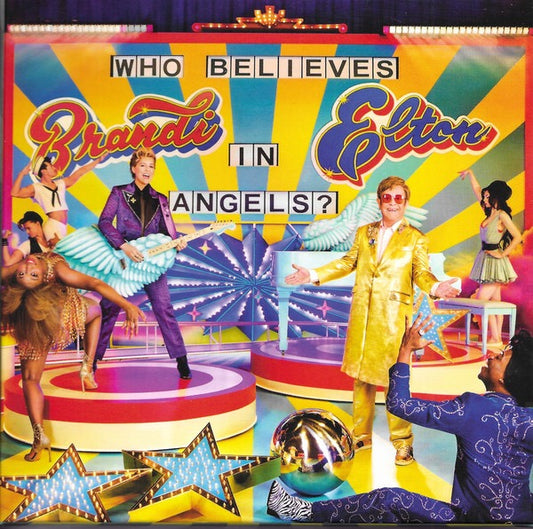 Image of Front Cover of 2xCD - VG+/VG+ - ELTON JOHN, BRANDI CARILE, Who Believes In Angels? (EMI ; EMICDY 2124, Worldwide , Box Set, Booklet, "Elton" and "Brandi" fabric transfers And 6x printed Polaroids. ), Nice copy showing minimal sign of use.,  - 1216449C
