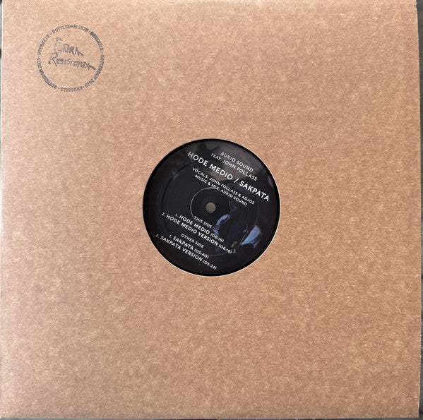 Image of Front Cover of 12" - VG+/VG+ - AUKIO SOUND FEAT. JOHN FOLLASS, Hode Medio / Sakpata (Futura Resistenza; RESMAX 001, Belgium 2025), ,  - 1226418E