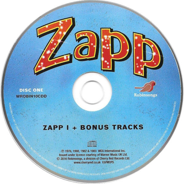 Image of Label Cover of 2xCD - VG+/VG+ - ZAPP, Zapp I / Zapp II / Zapp III (Robinsongs; WROBIN10CDD, UK 2016, Jewel Case), Opened Instore,  - 1256198S