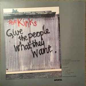 Image of Back Cover of LP - VG/VG+ - THE KINKS, Give The People What They Want (Arista; SPART 1171, UK 1981, Inner, Stickered Sleeve), Edge Wear,  - 1246362S